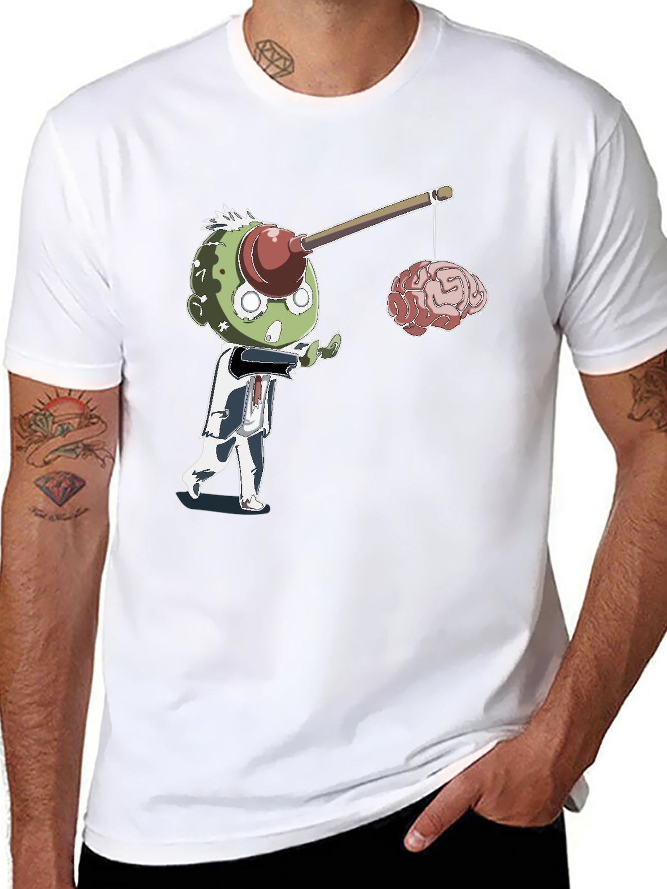 Zombie Brain Fishing T-Shirt - Funny Halloween Tee