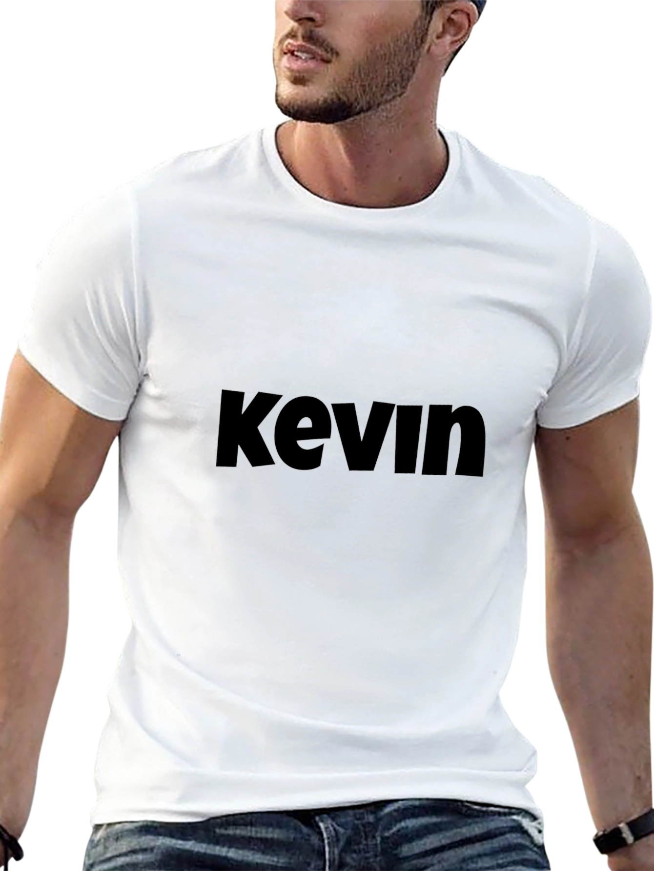 Mens Black Kevin Graphic Tee - Casual Style