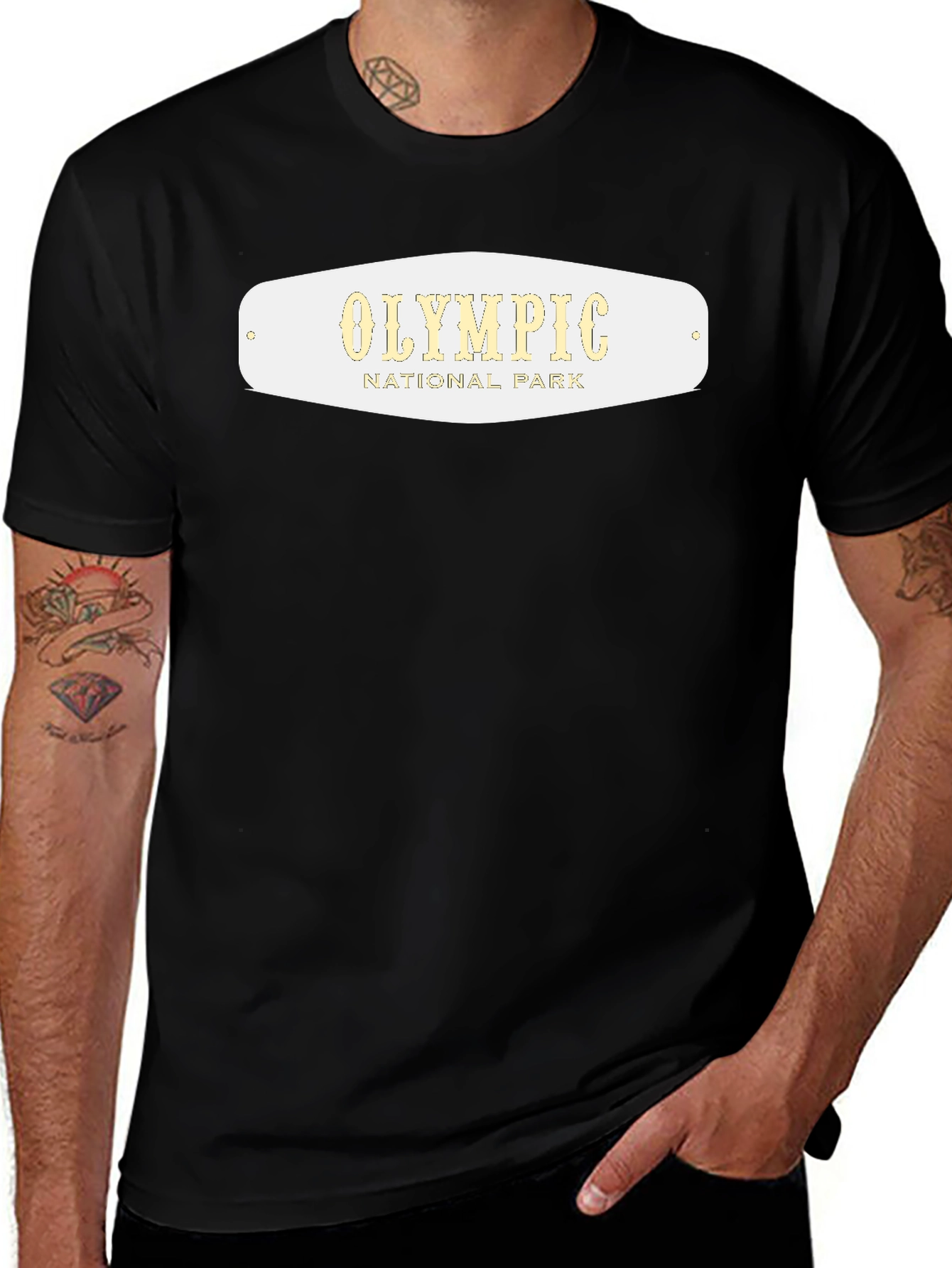 Olympic National Park Graphic Tee - Black Cotton T-Shirt