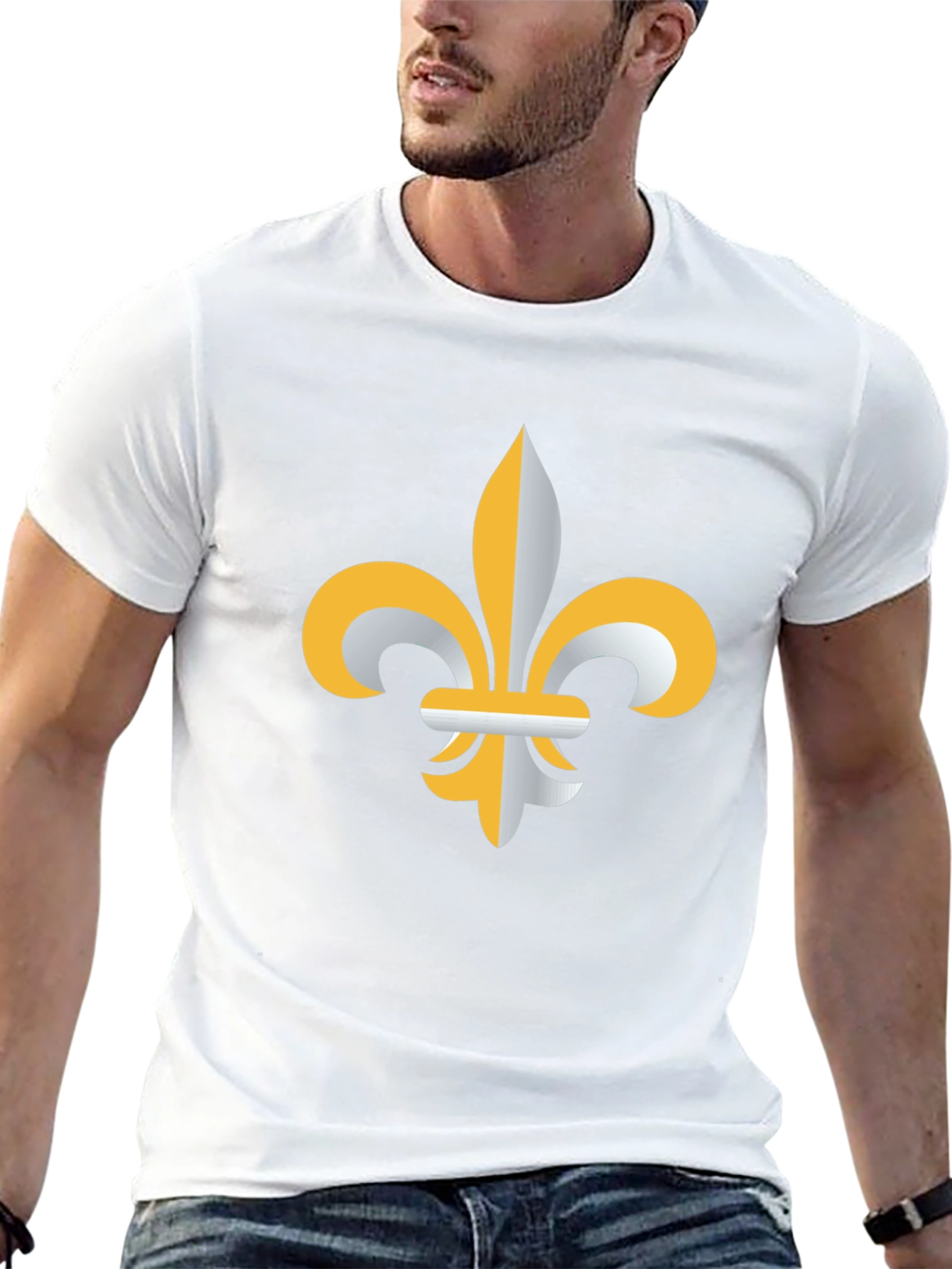 Fleur-de-lis Graphic T-Shirt - Casual Black Tee