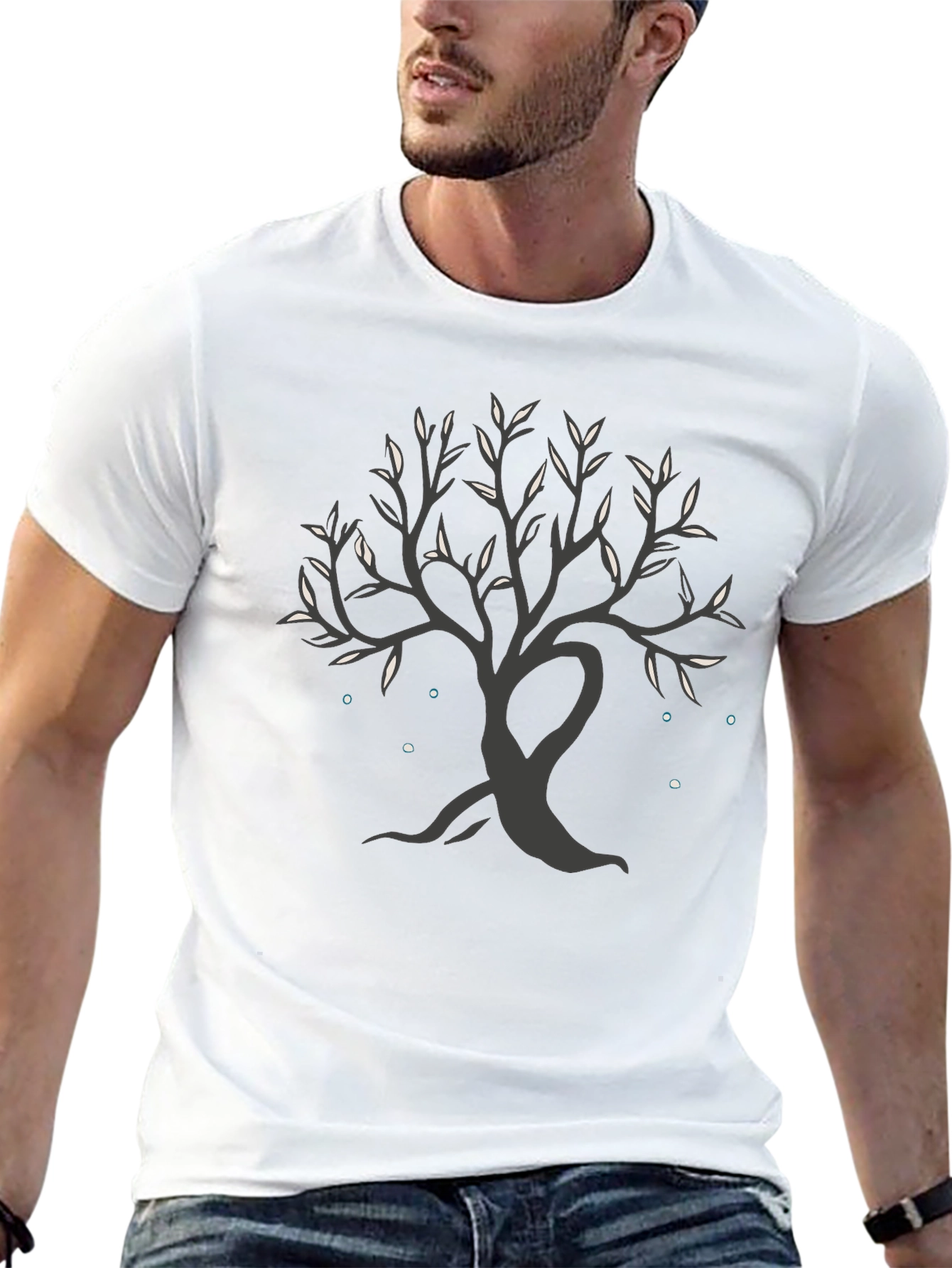 Mystic Tree Graphic Tee - Black Cotton Blend