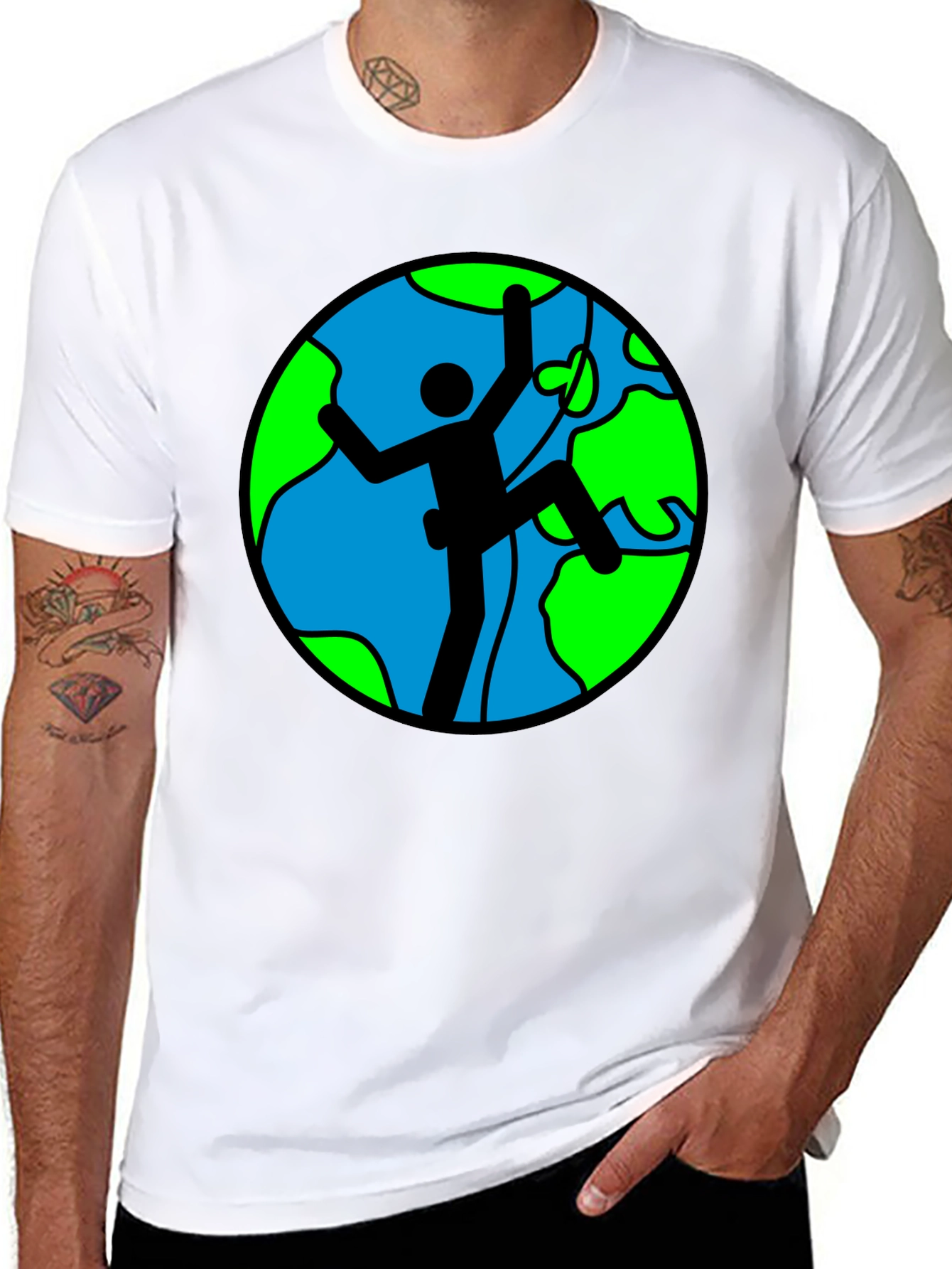 Climbing Earth Graphic Black T-Shirt