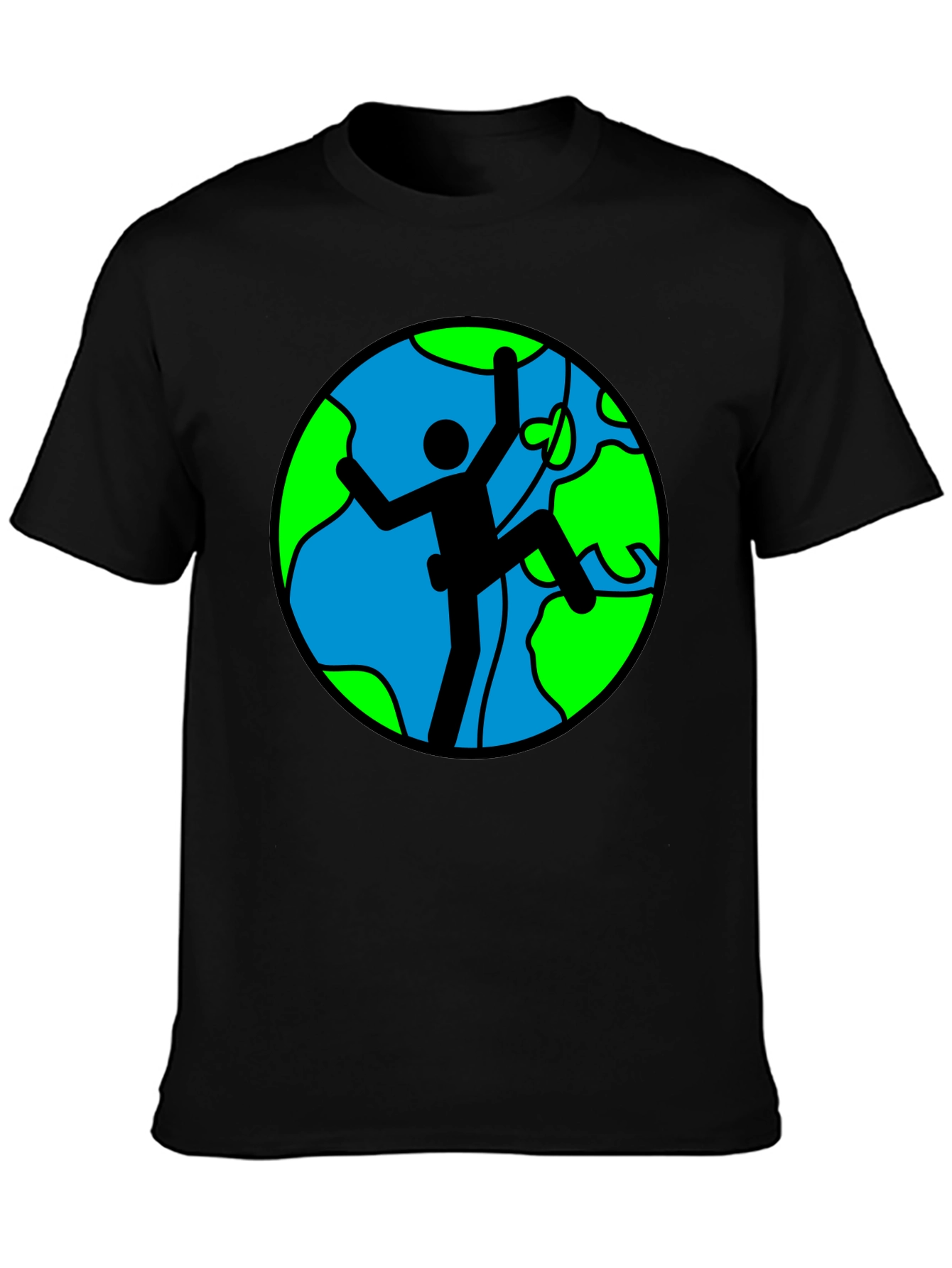 Climbing Earth Graphic Black T-Shirt