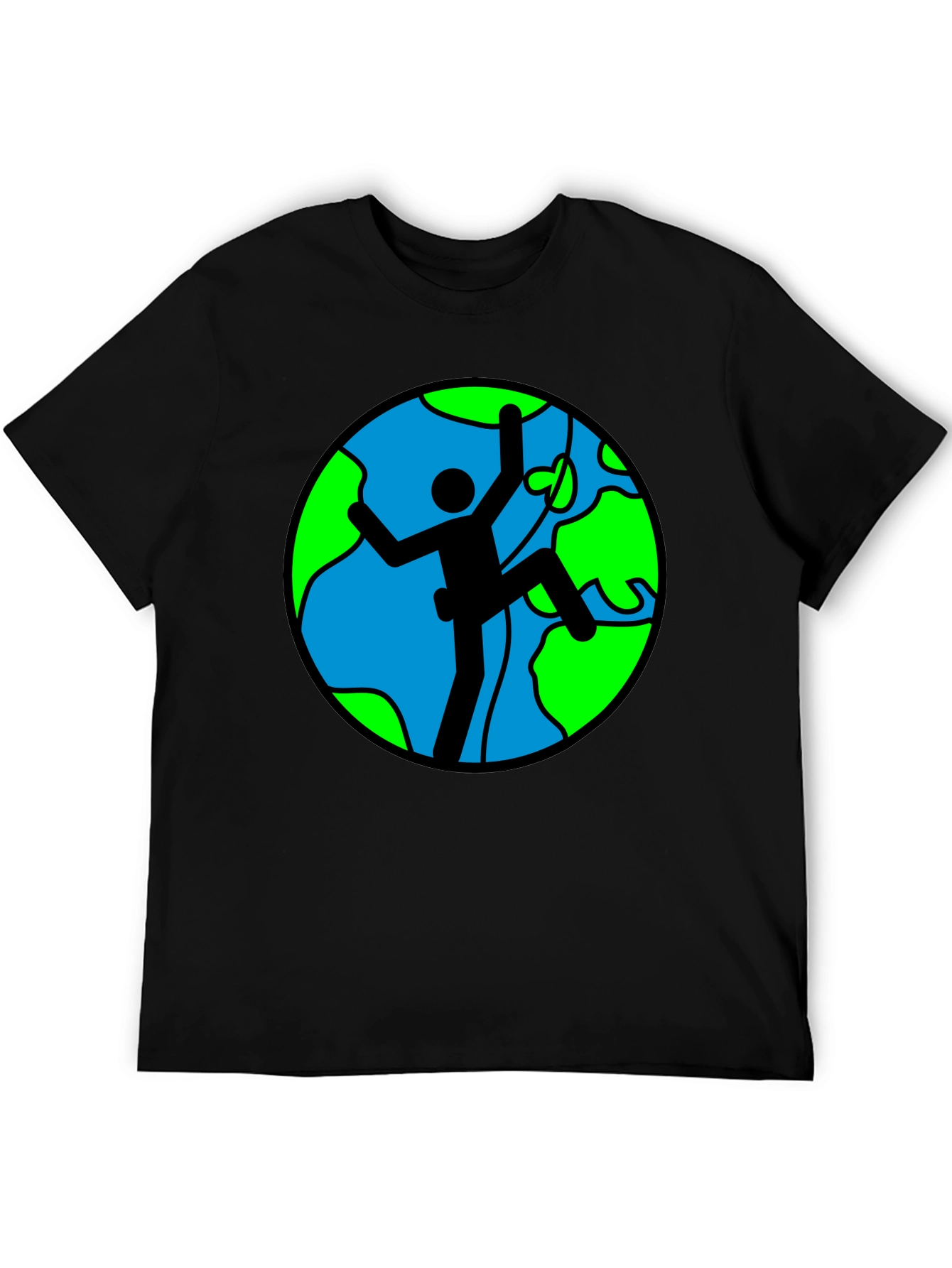 Climbing Earth Graphic Black T-Shirt
