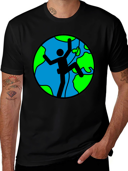 Climbing Earth Graphic Black T-Shirt