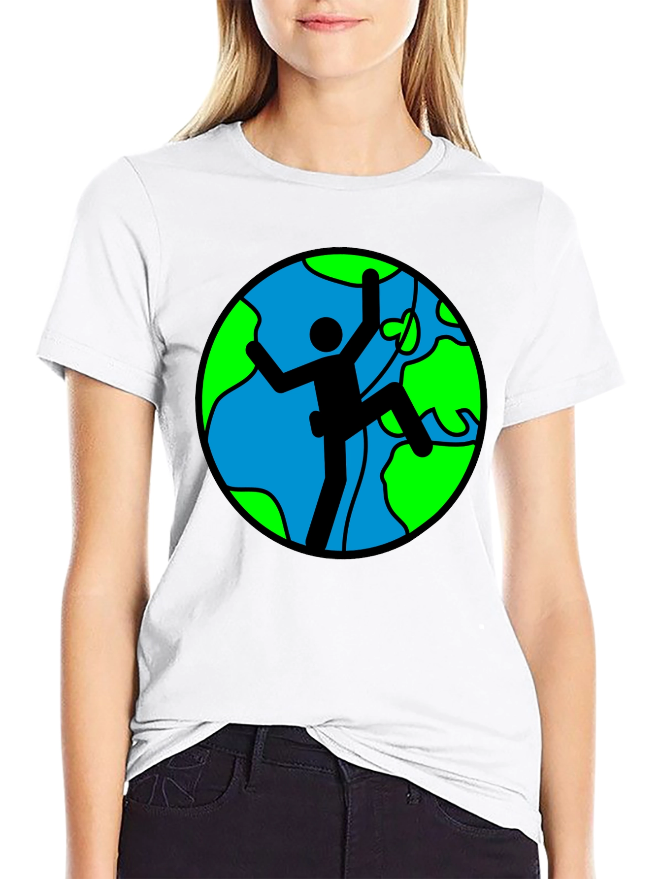 Climbing Earth Graphic Black T-Shirt