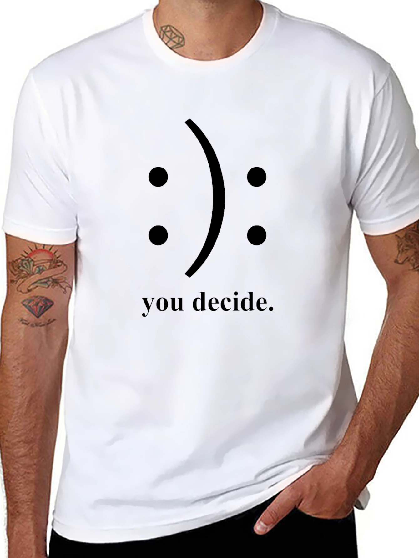 You Decide T-Shirt - Graphic Print Black Tee