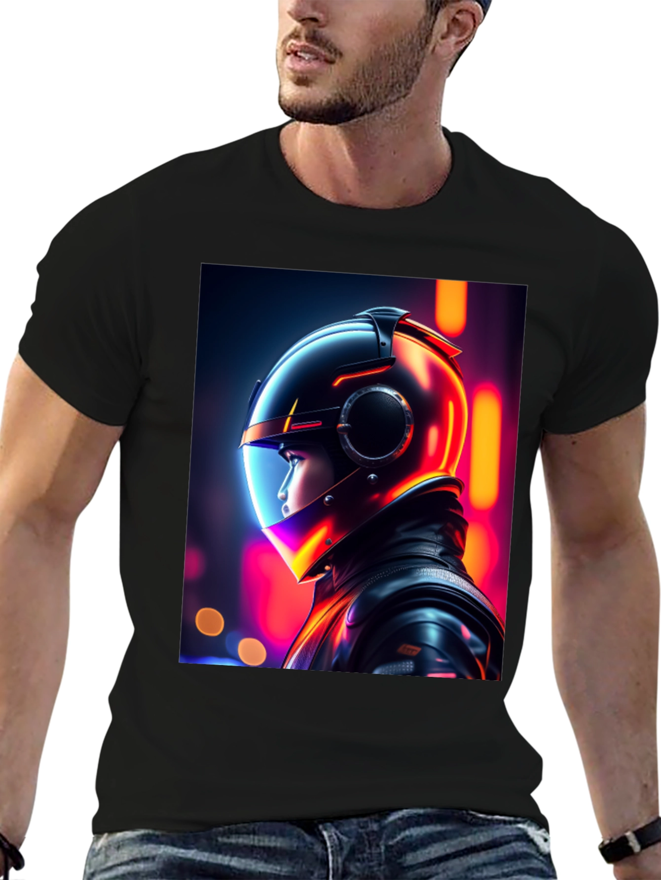 Neon Rider Graphic Tee - Futuristic Streetwear Style