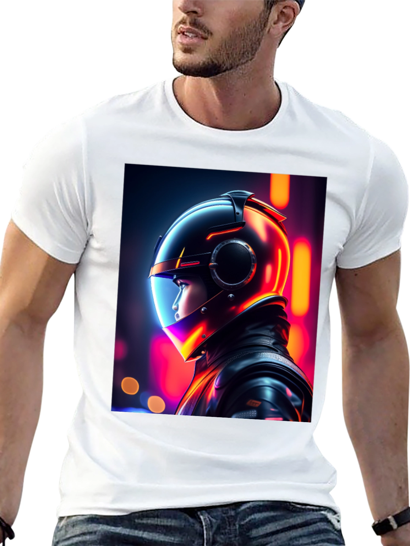 Neon Rider Graphic Tee - Futuristic Streetwear Style