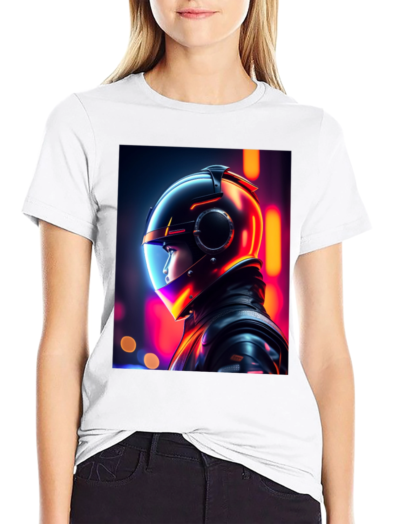 Neon Rider Graphic Tee - Futuristic Streetwear Style