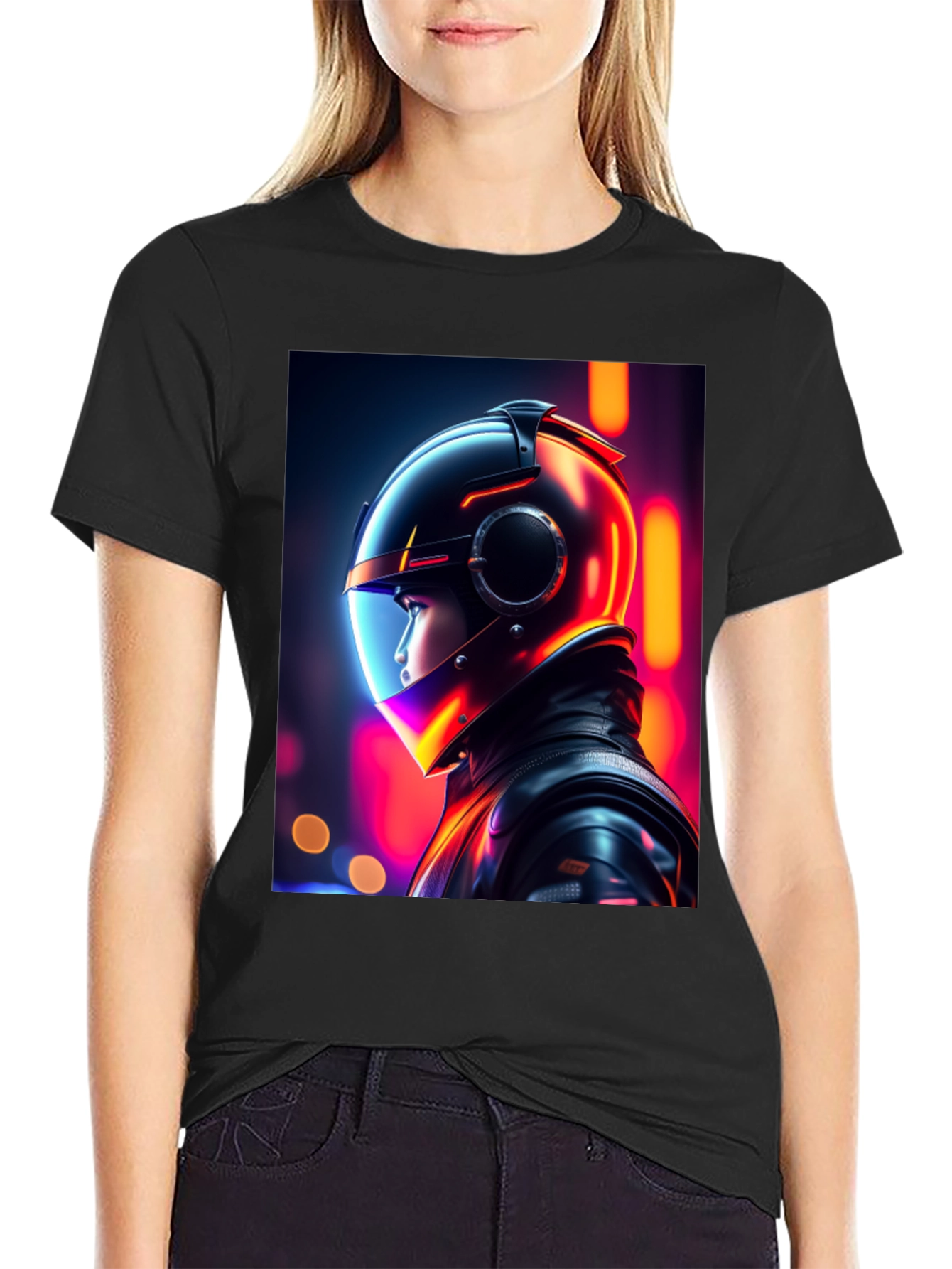 Neon Rider Graphic Tee - Futuristic Streetwear Style