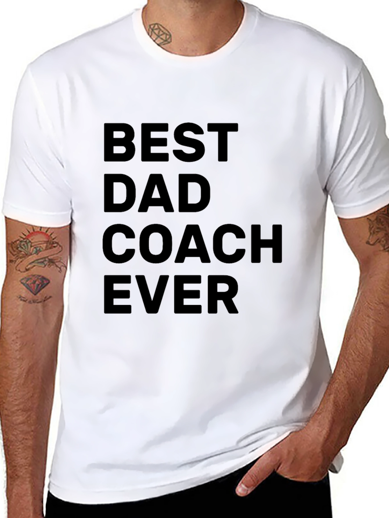 Best Dad Coach Ever Black T-Shirt