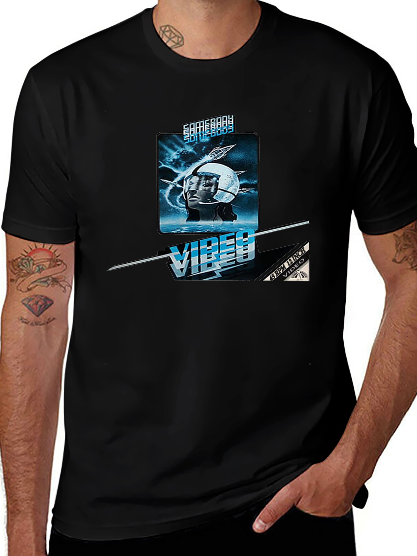 Vibes Video Black Graphic Tee