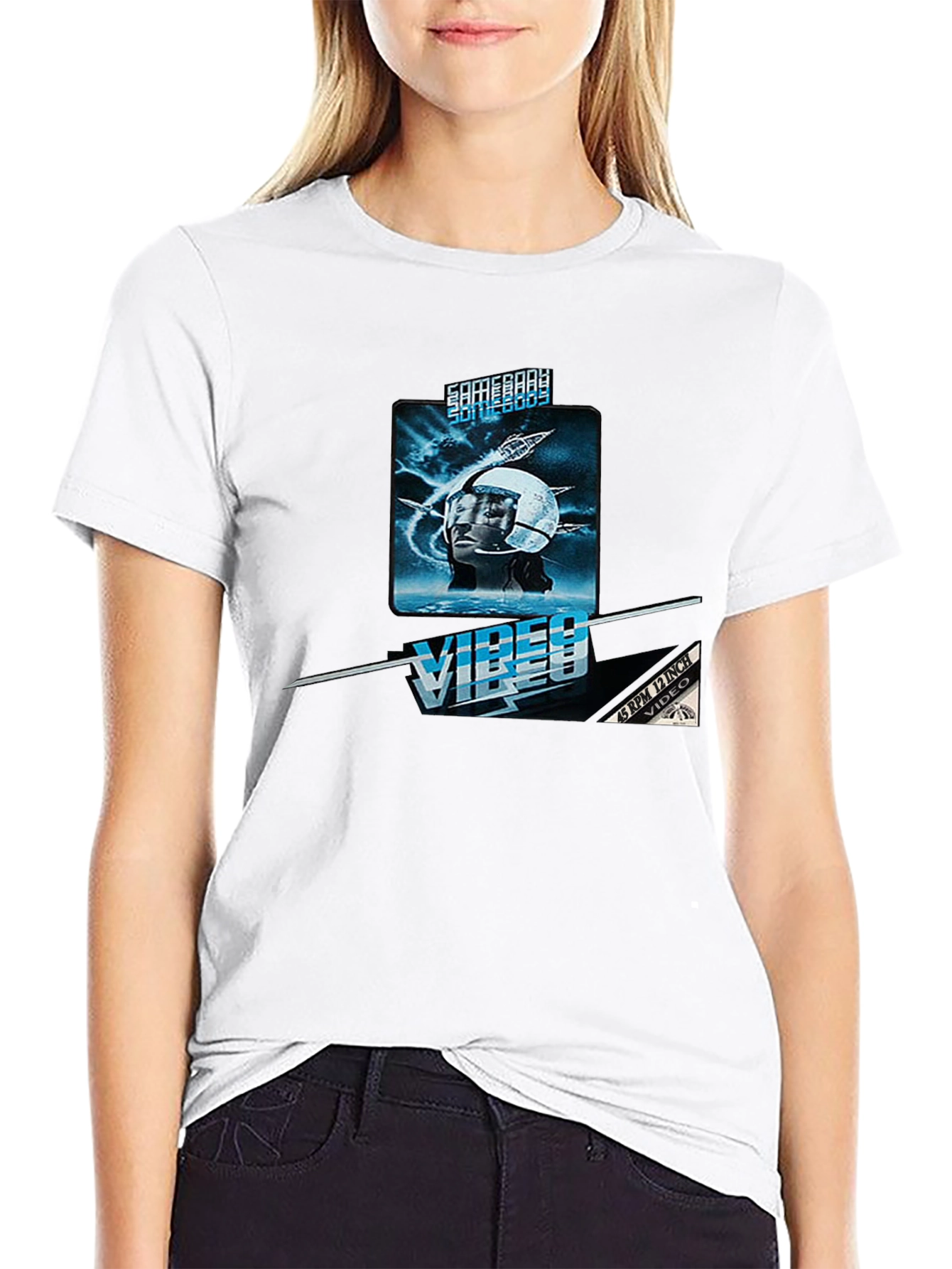 Vibes Video Black Graphic Tee
