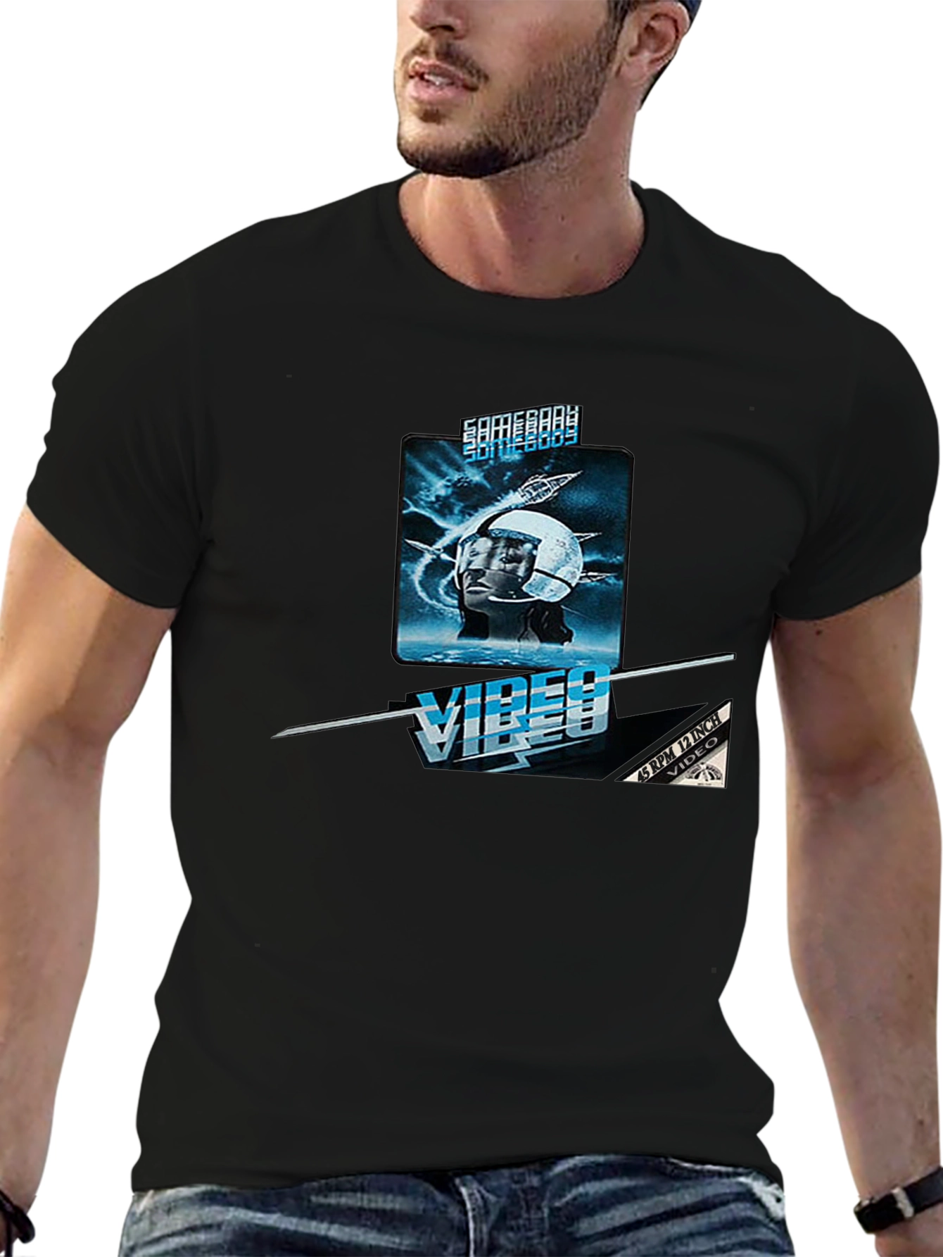 Vibes Video Black Graphic Tee