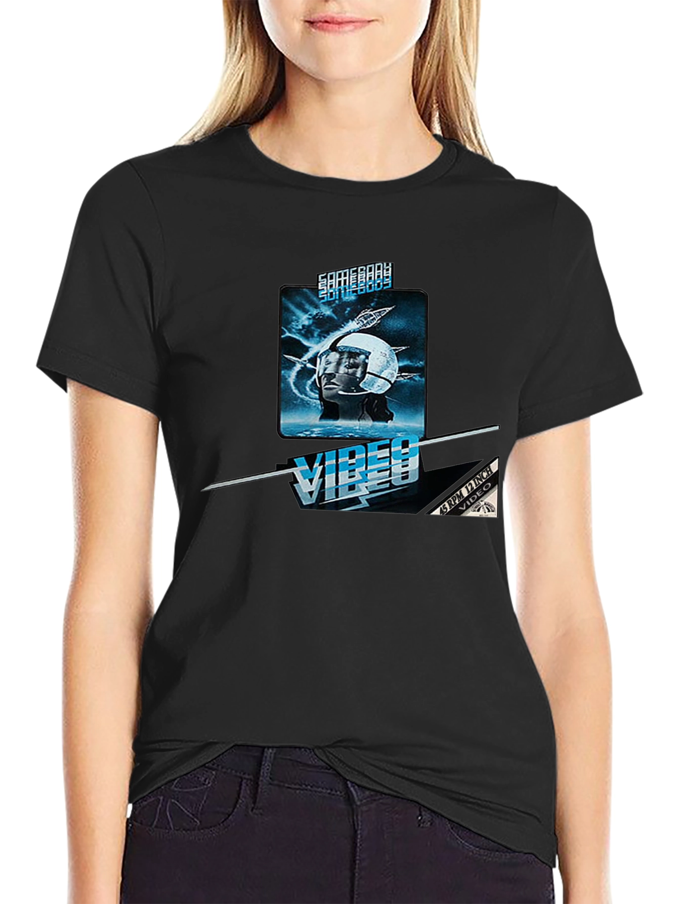 Vibes Video Black Graphic Tee