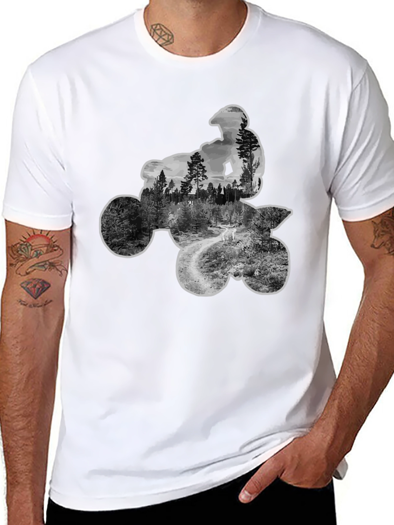 Off-Road ATV Rider Graphic Tee - Black