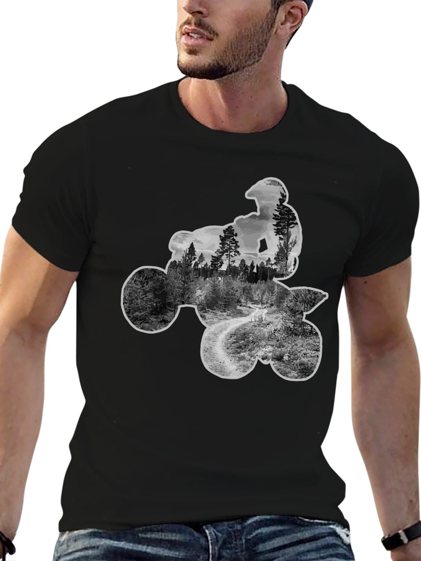 Off-Road ATV Rider Graphic Tee - Black