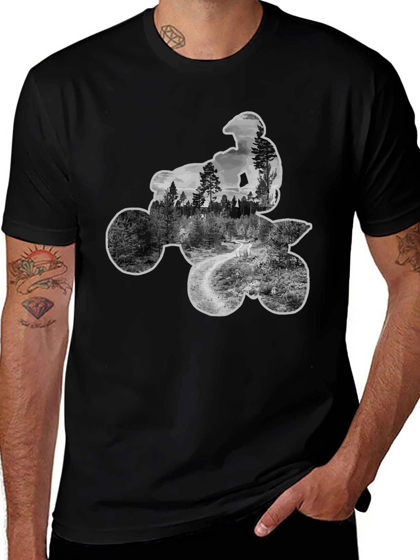 Off-Road ATV Rider Graphic Tee - Black