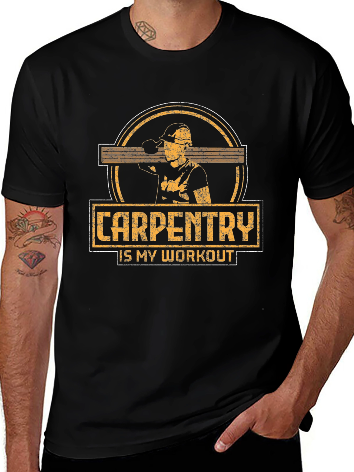 Carpentry is My Workout Black T-Shirt