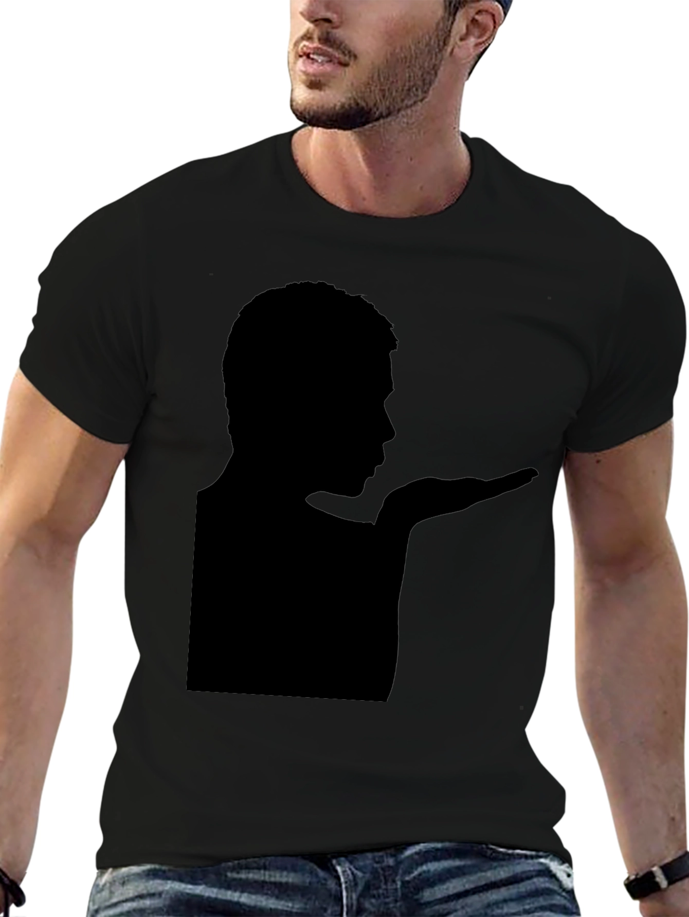 Silhouette Blowing Kiss Tee - Black Graphic T-Shirt