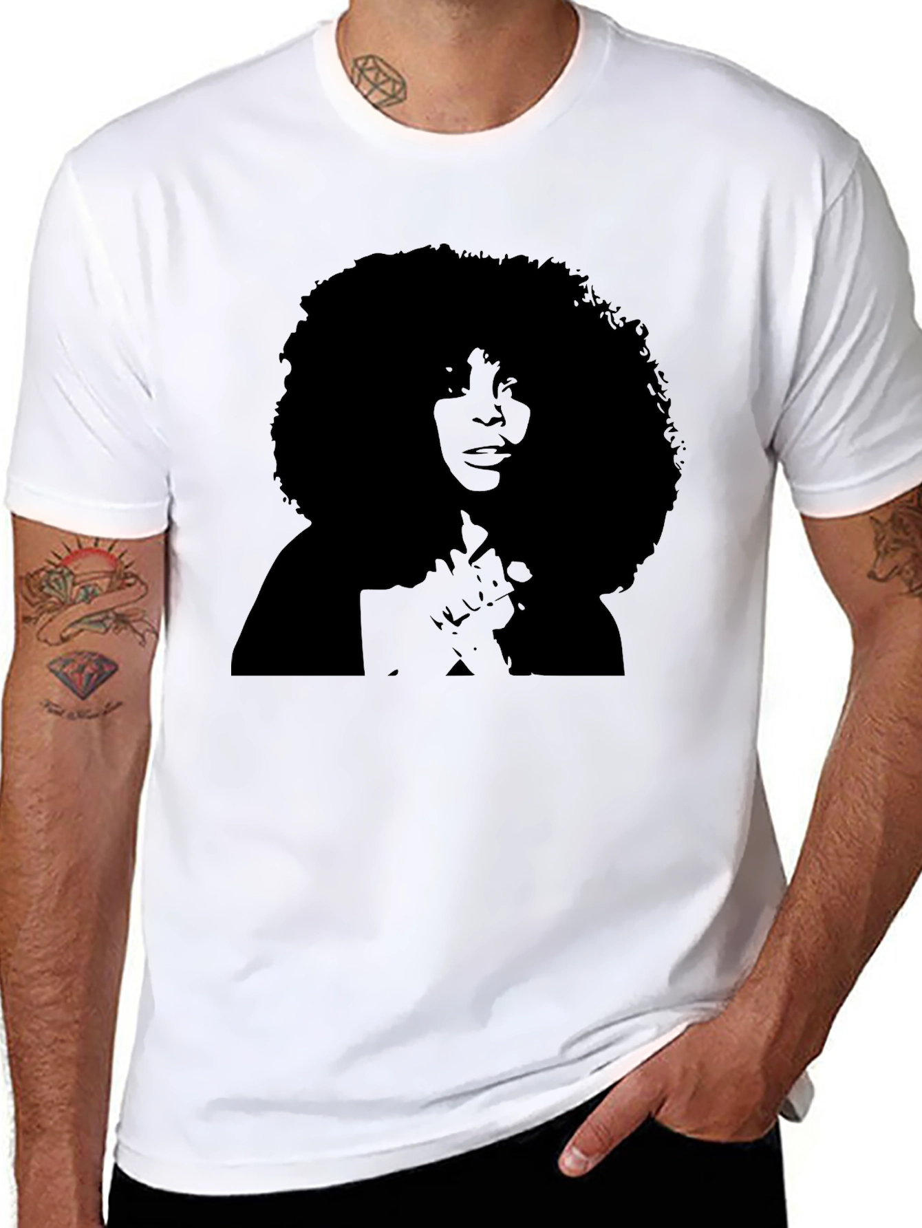 Retro Afro Silhouette Tee - Classic Style