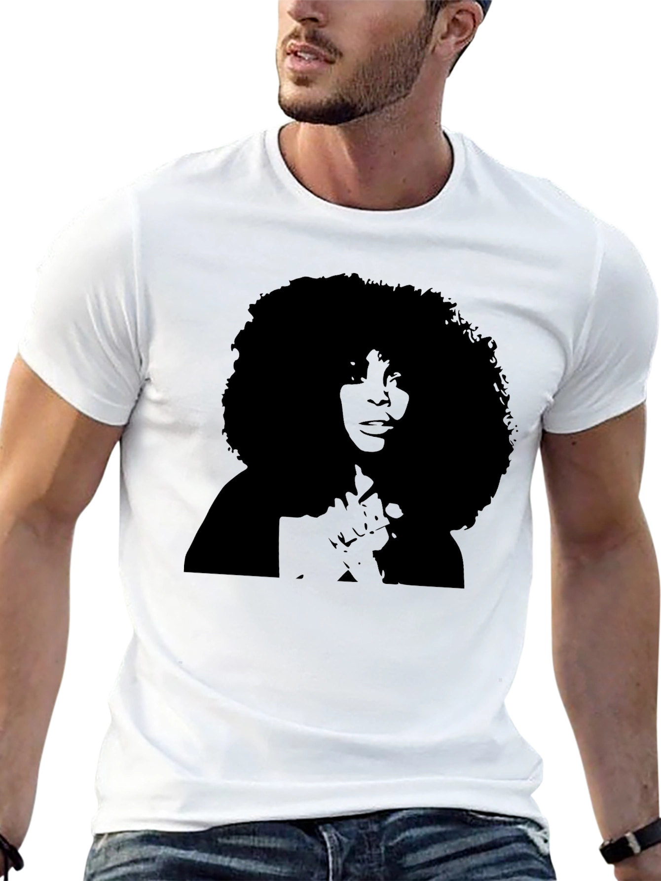 Retro Afro Silhouette Tee - Classic Style