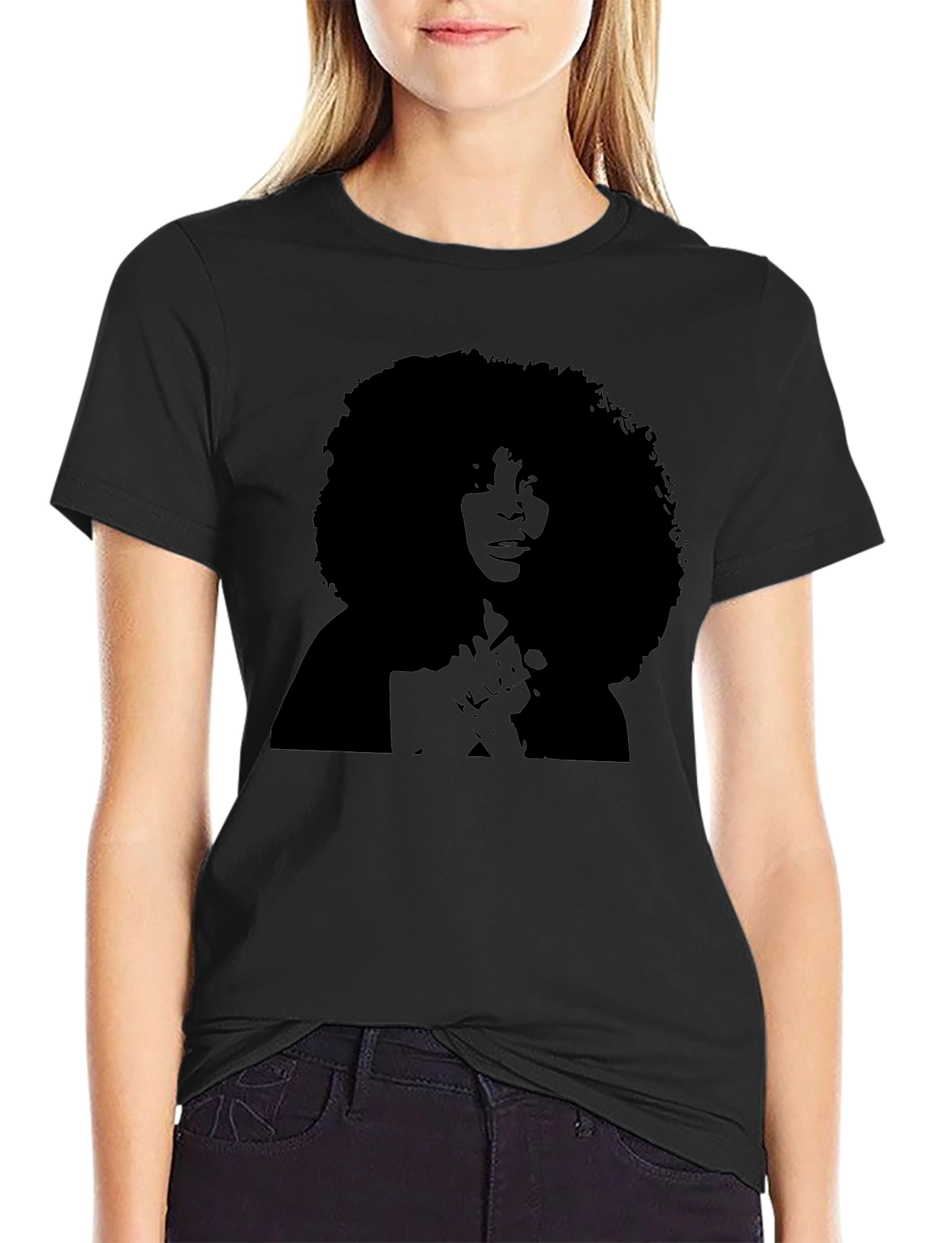 Retro Afro Silhouette Tee - Classic Style