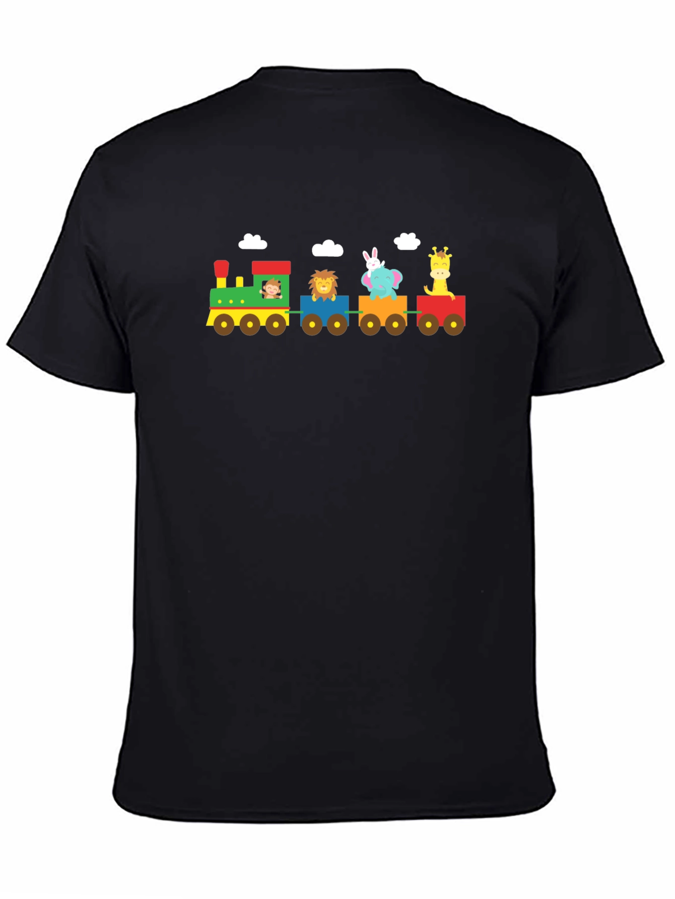 Animal Train Graphic Tee - Whimsical Black T-Shirt