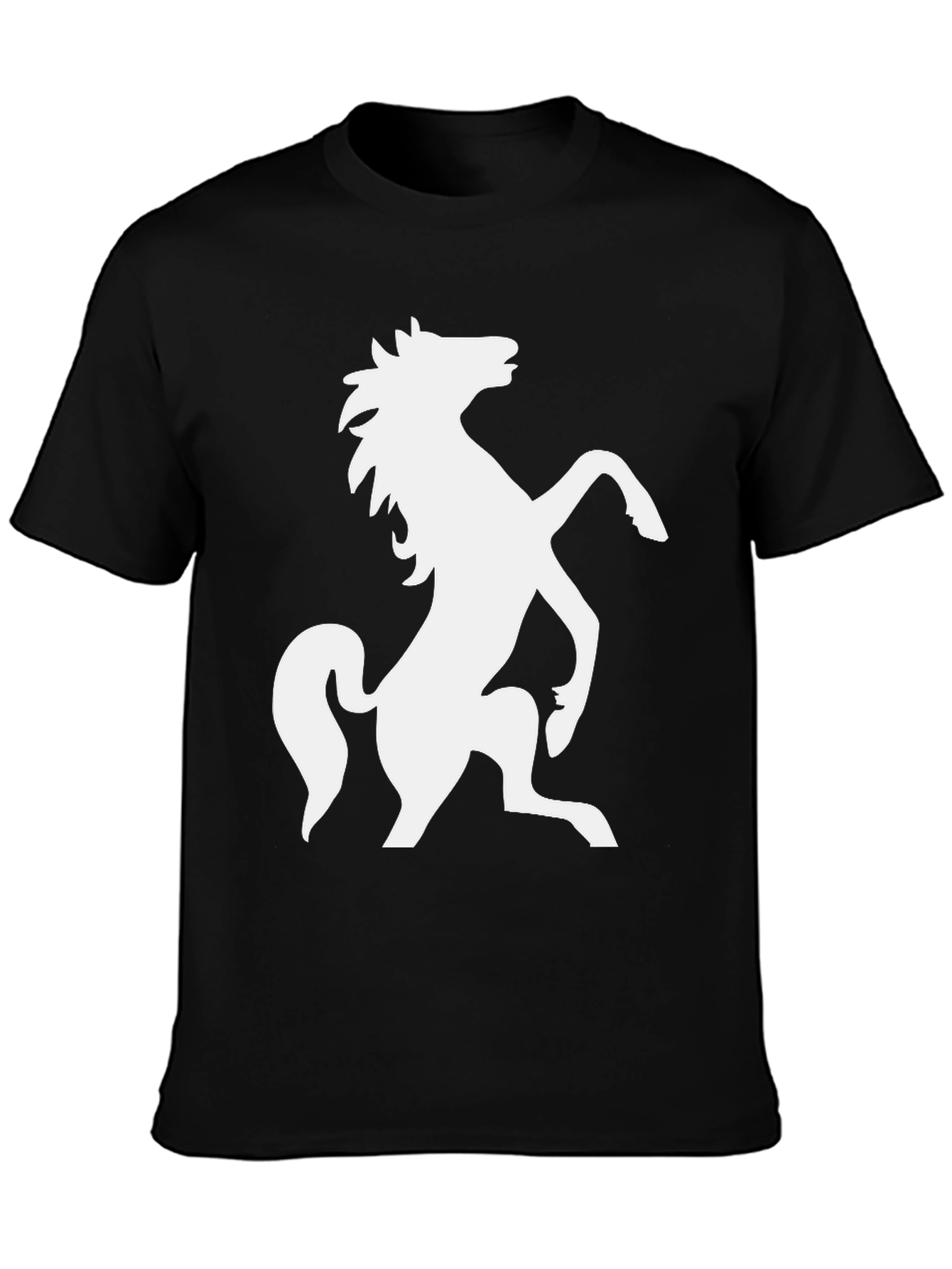 Black Horse Silhouette Tee - Bold Equestrian Style