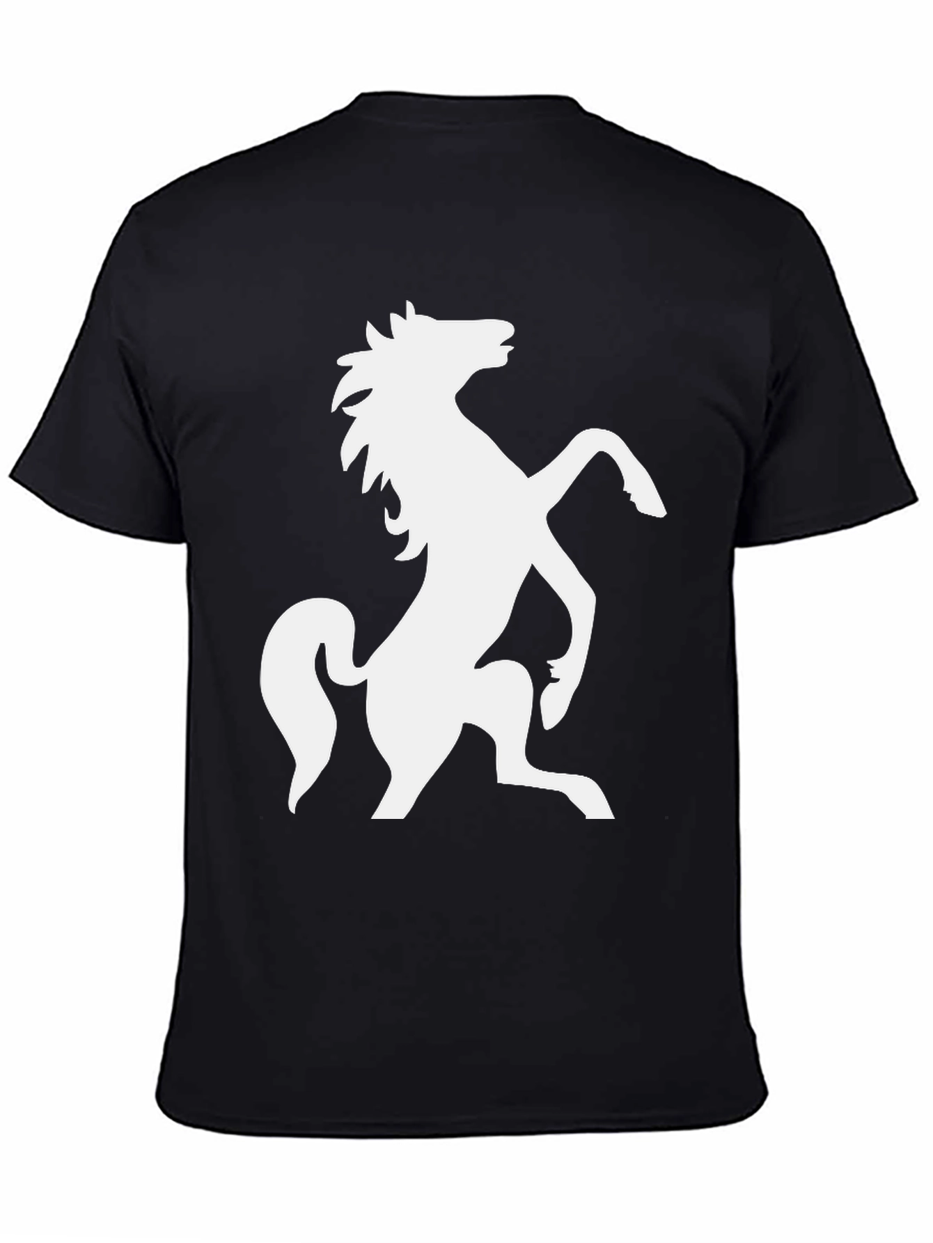 Black Horse Silhouette Tee - Bold Equestrian Style