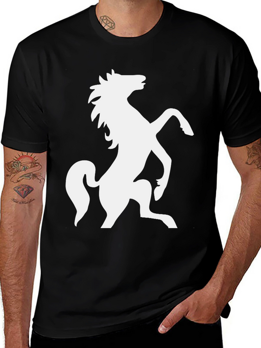 Black Horse Silhouette Tee - Bold Equestrian Style