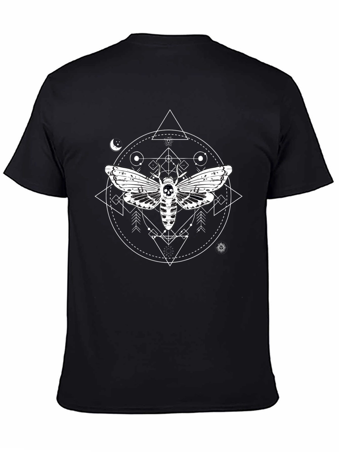 Moth Skull Graphic T-Shirt - Unique Gothic Design