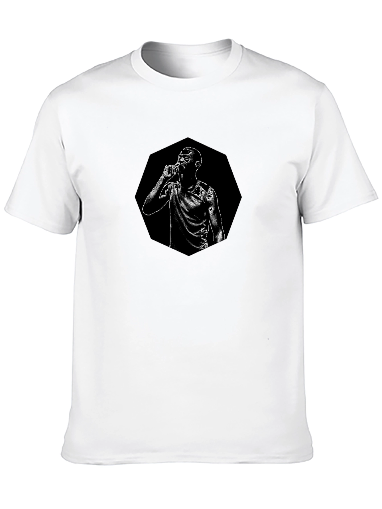 Black Graphic Tee - Man Sipping