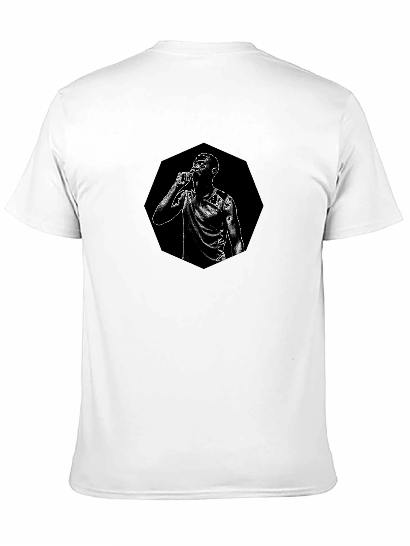 Black Graphic Tee - Man Sipping