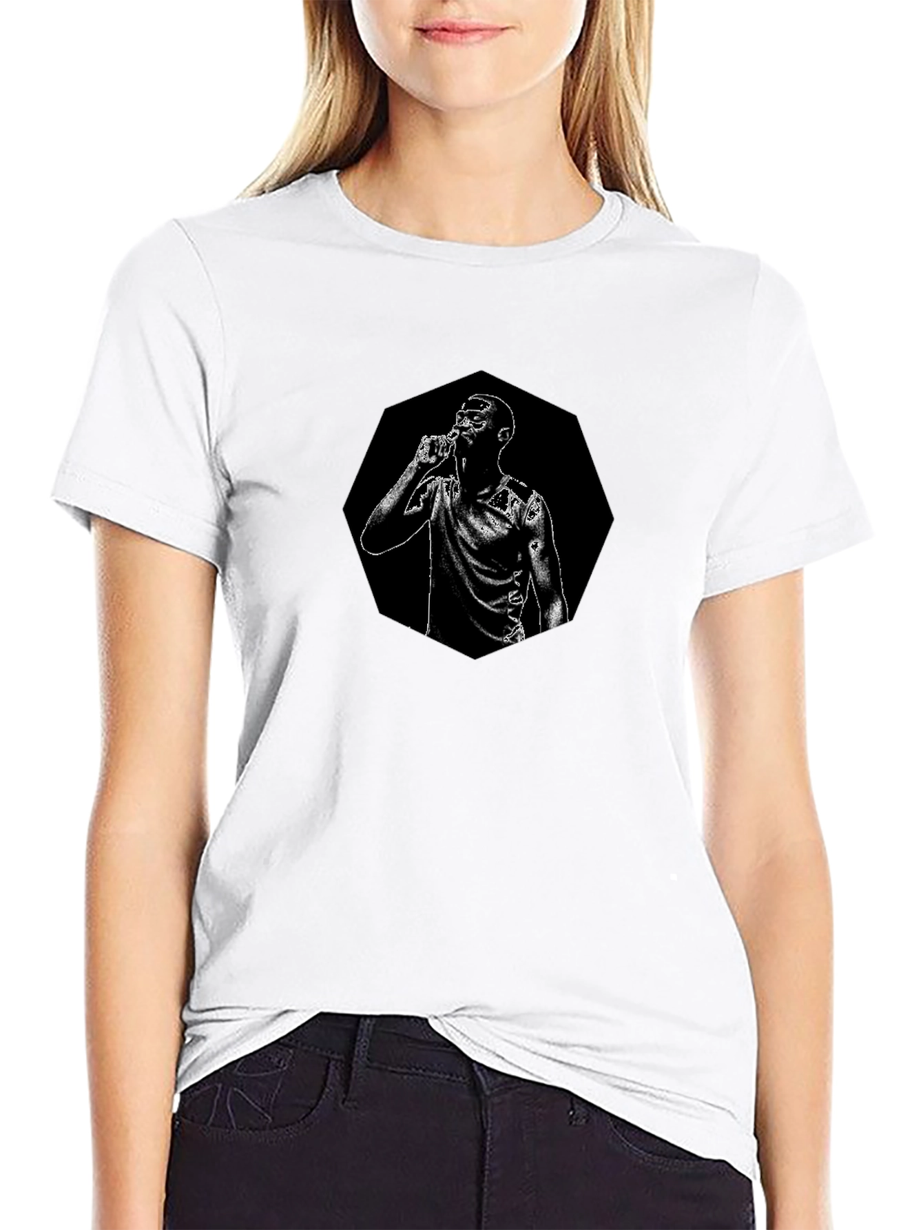 Black Graphic Tee - Man Sipping