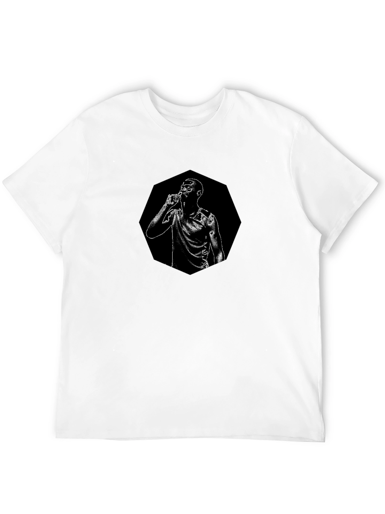 Black Graphic Tee - Man Sipping