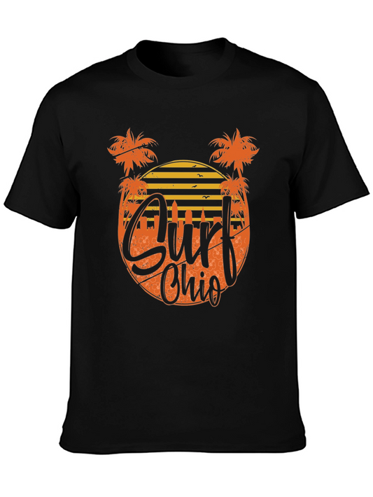 Surf Ohio Graphic Tee - Beach Palm Tree Summer