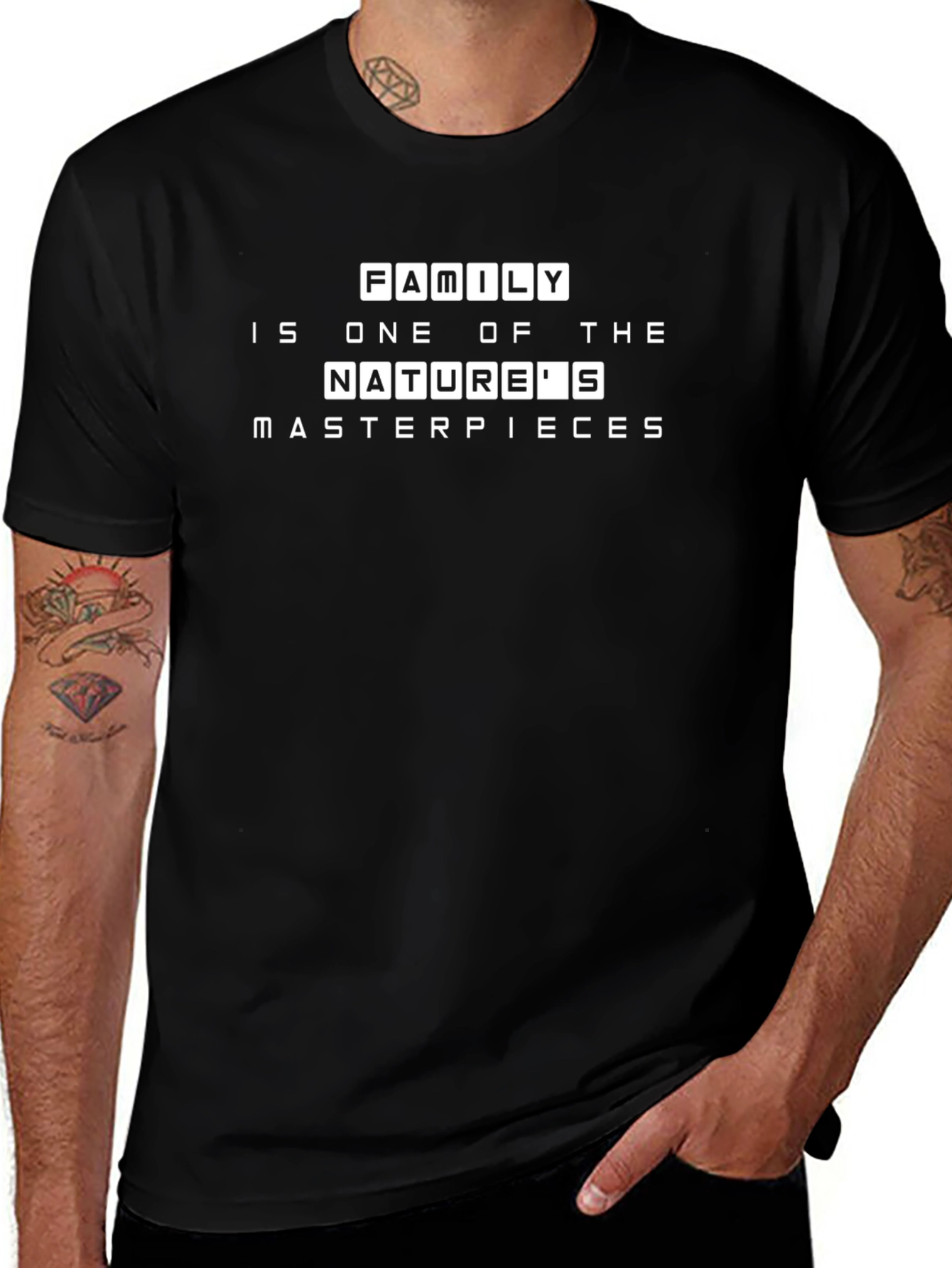 Family is Natures Masterpiece Black T-Shirt