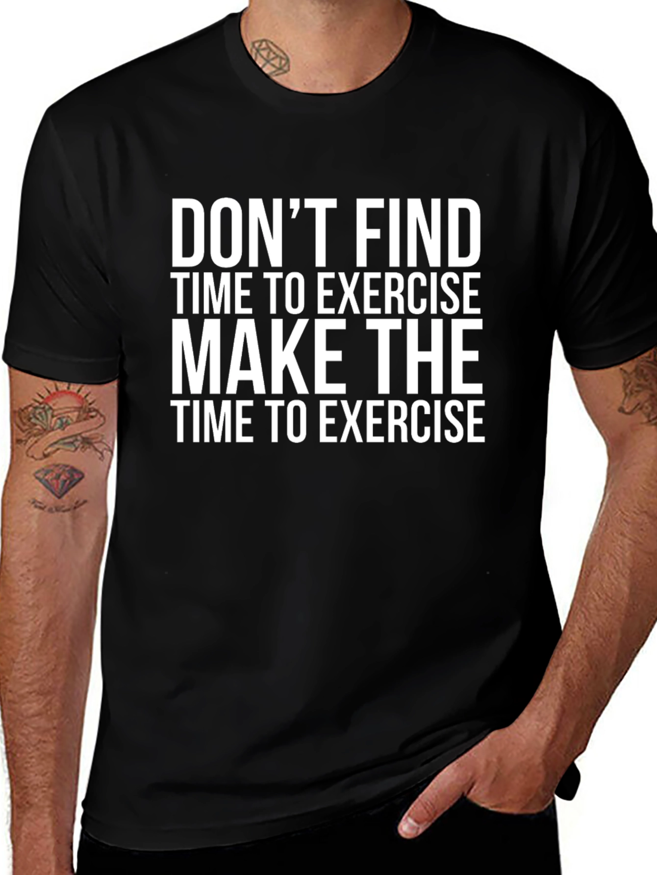 Motivational Exercise T-Shirt - Black