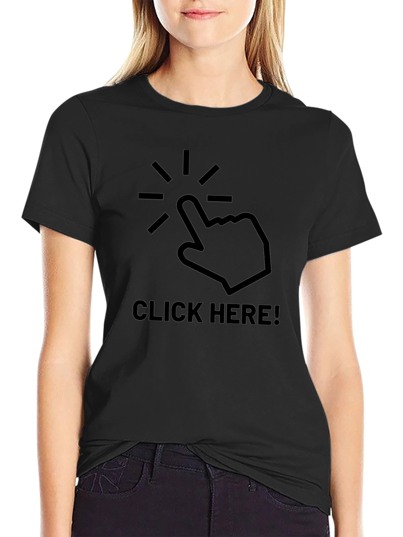Click Here Graphic T-Shirt - Trendy Unisex Tee