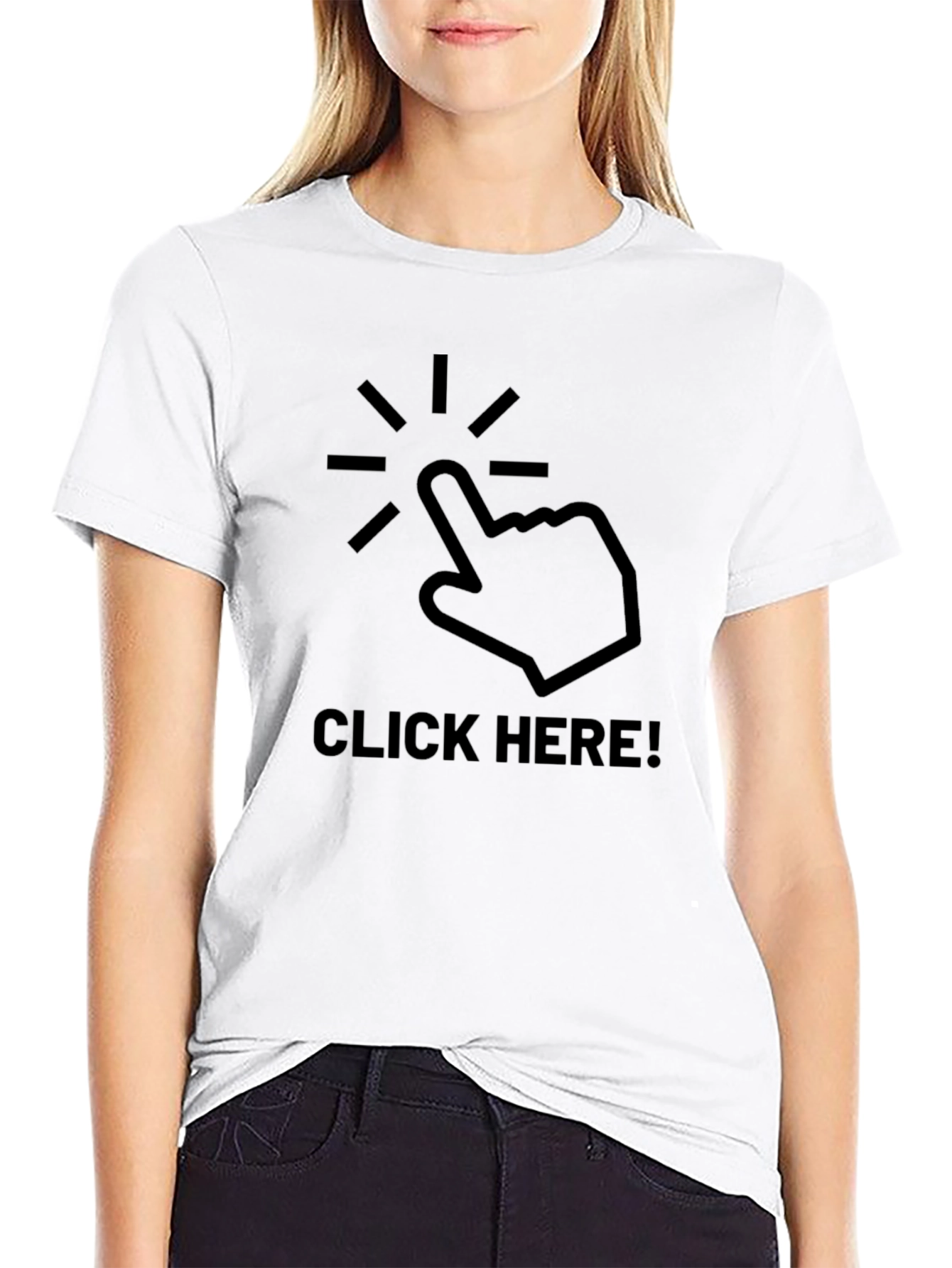 Click Here Graphic T-Shirt - Trendy Unisex Tee