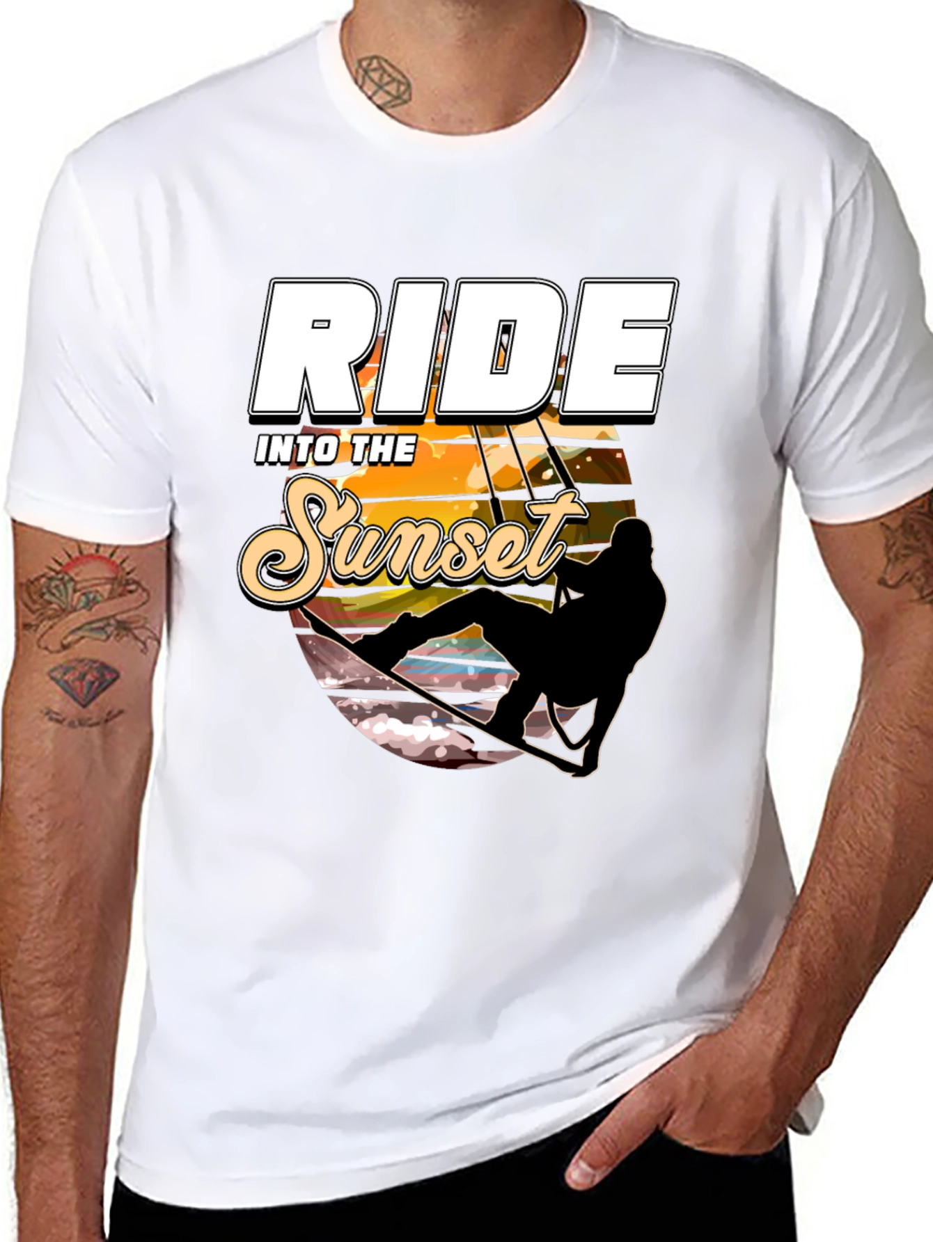 Ride Into the Sunset Black Graphic Tee