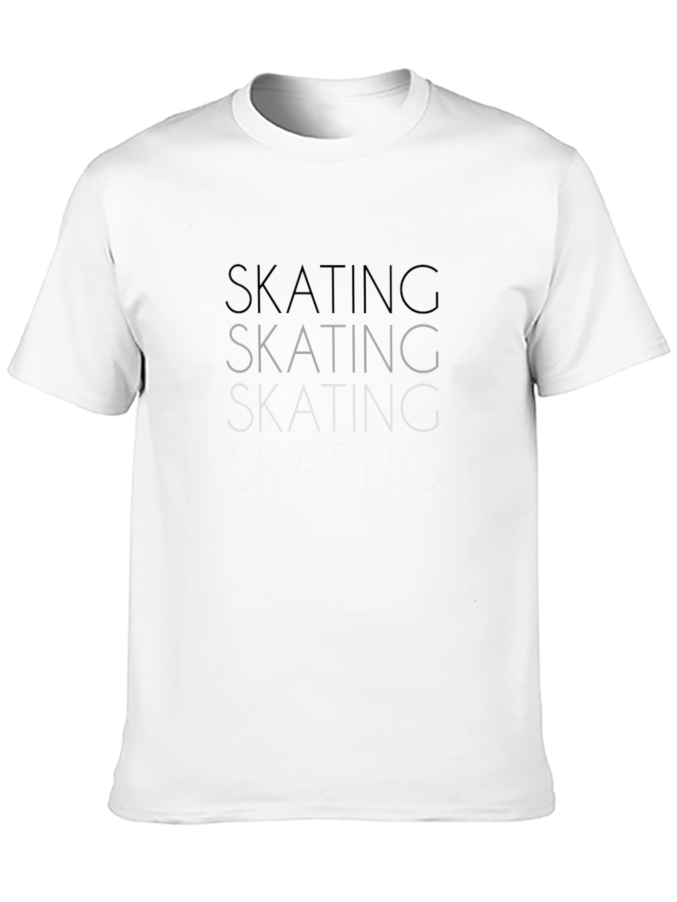 Skating Text Print Black T-Shirt