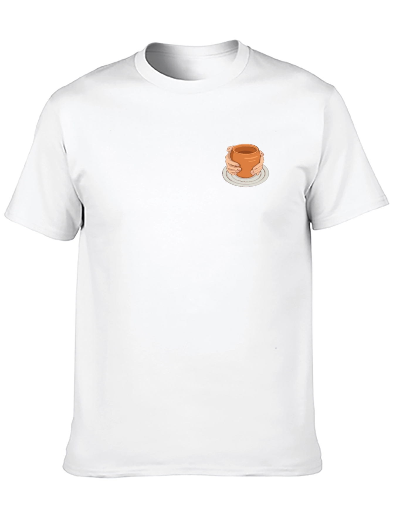 Minimalist Black Tee with Quirky Pottery Design