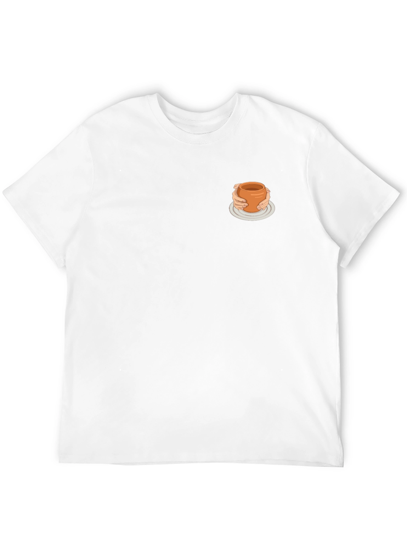 Minimalist Black Tee with Quirky Pottery Design