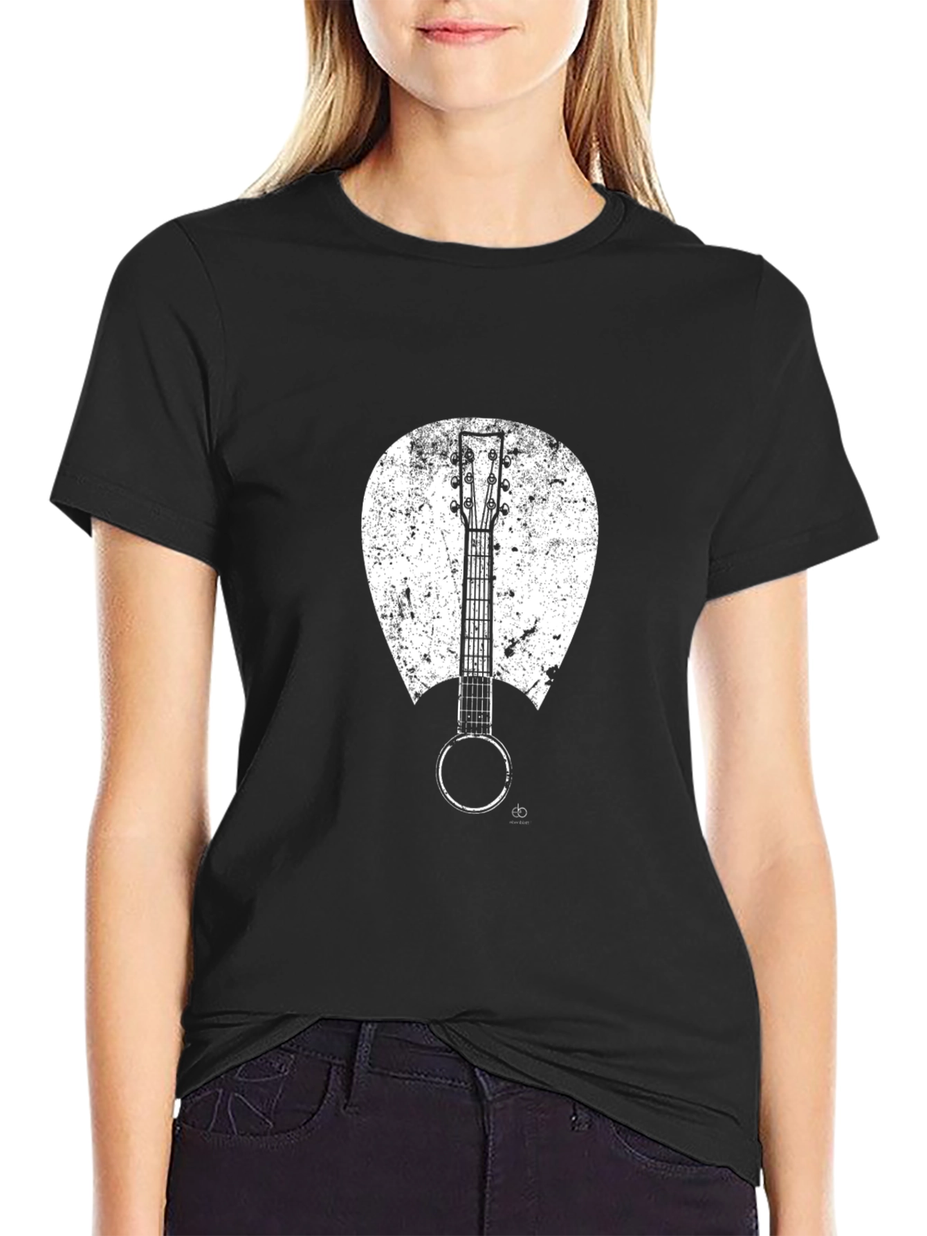 Banjo Graphic T-Shirt - Black Cotton Blend