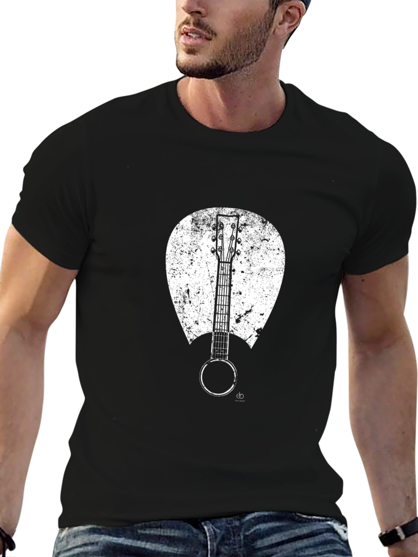 Banjo Graphic T-Shirt - Black Cotton Blend