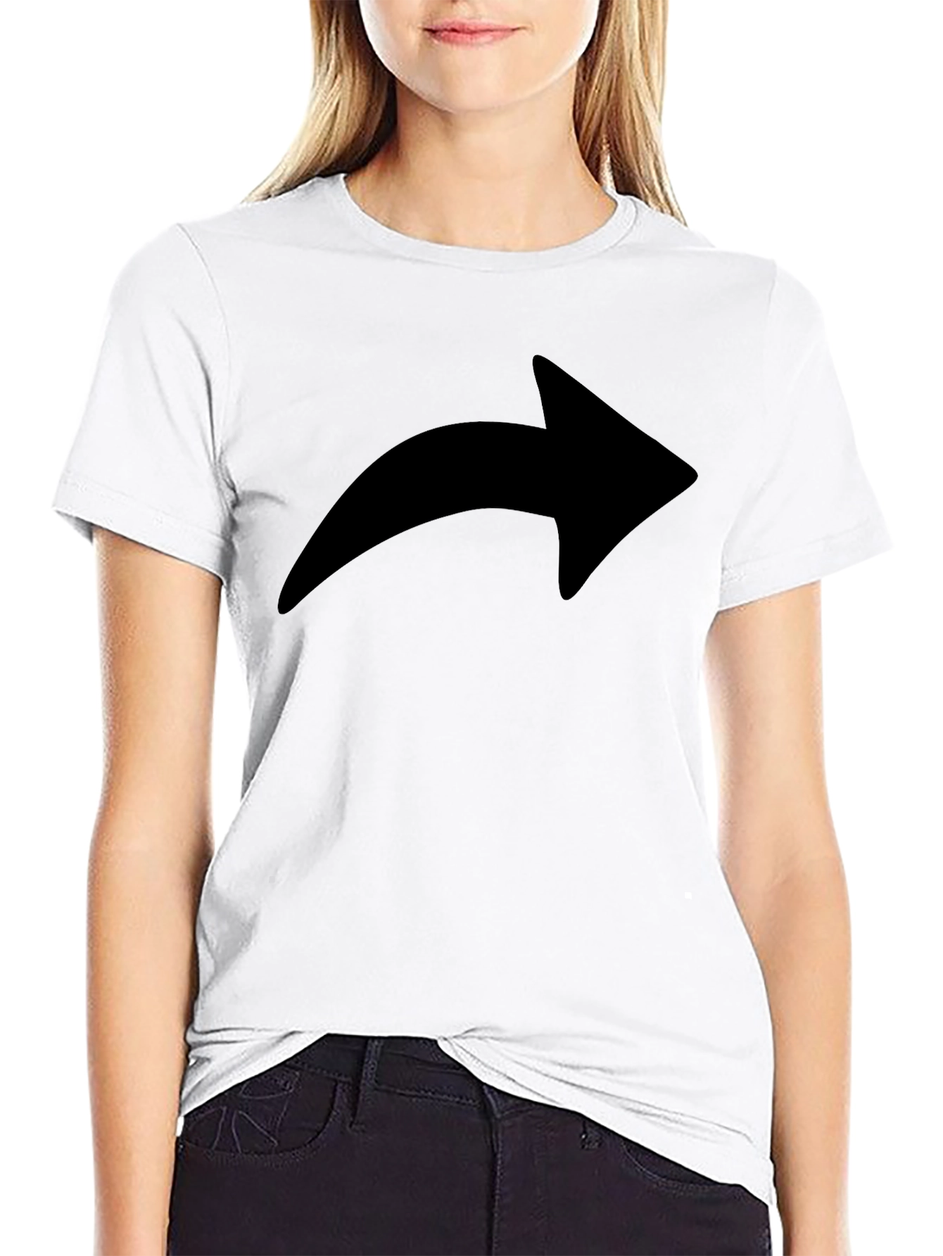 Modern Forward Arrow Graphic Tee - Black