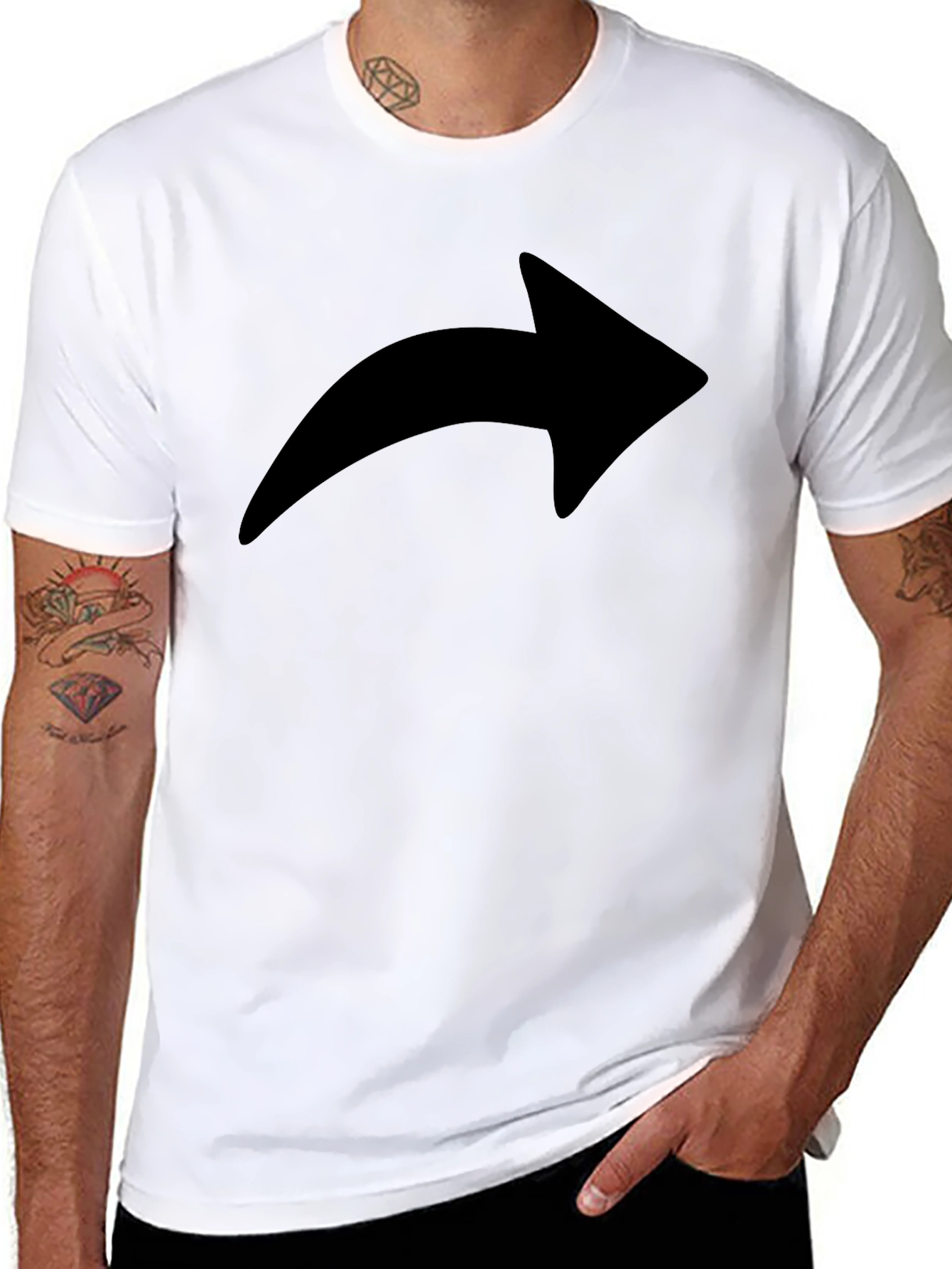 Modern Forward Arrow Graphic Tee - Black